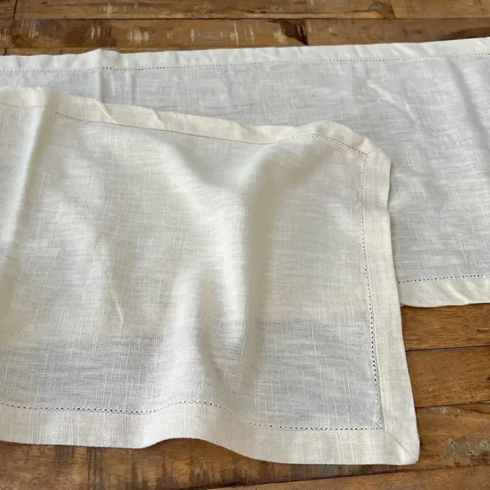 Ikea Beige Linen Blend Table Runner 13.5